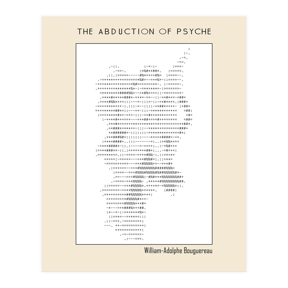 The Abduction of Psyche (1895) – William-Adolphe Bouguereau (ascii art)  (Print Only)