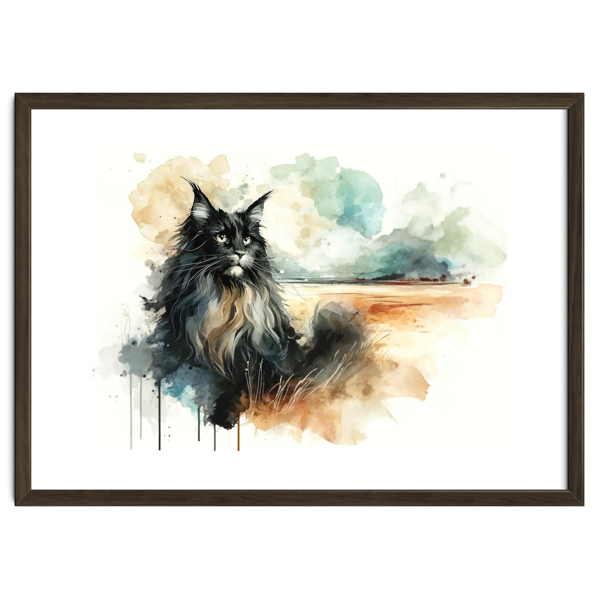 Majestic Cat In Coastal Landscape