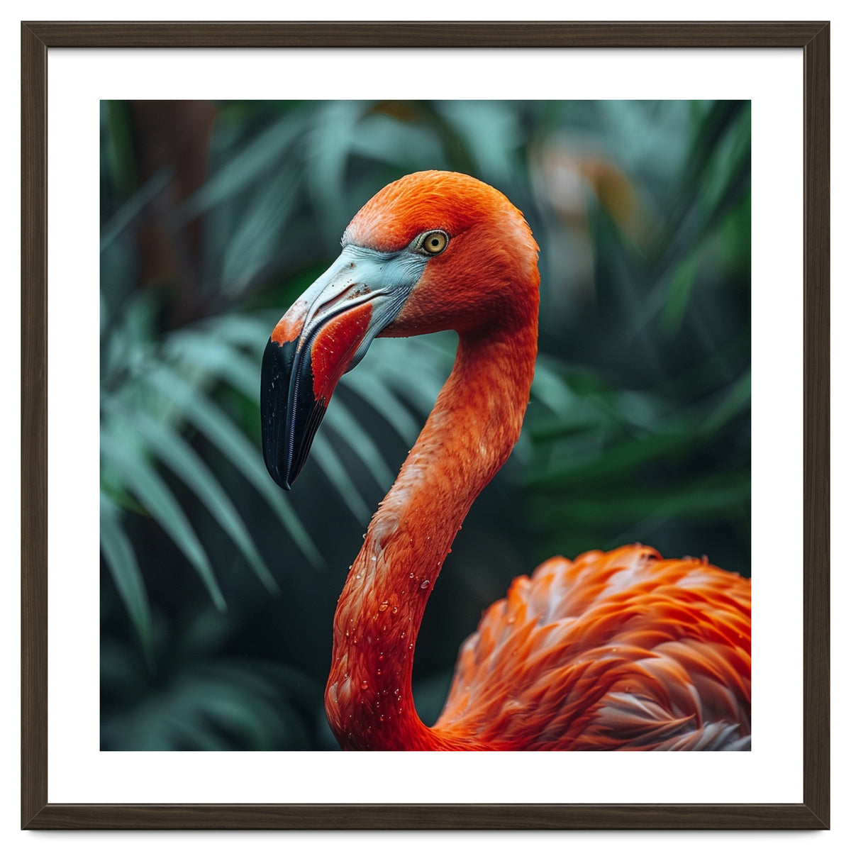Close Up Of A Vibrant Orange Flamingo Bird
