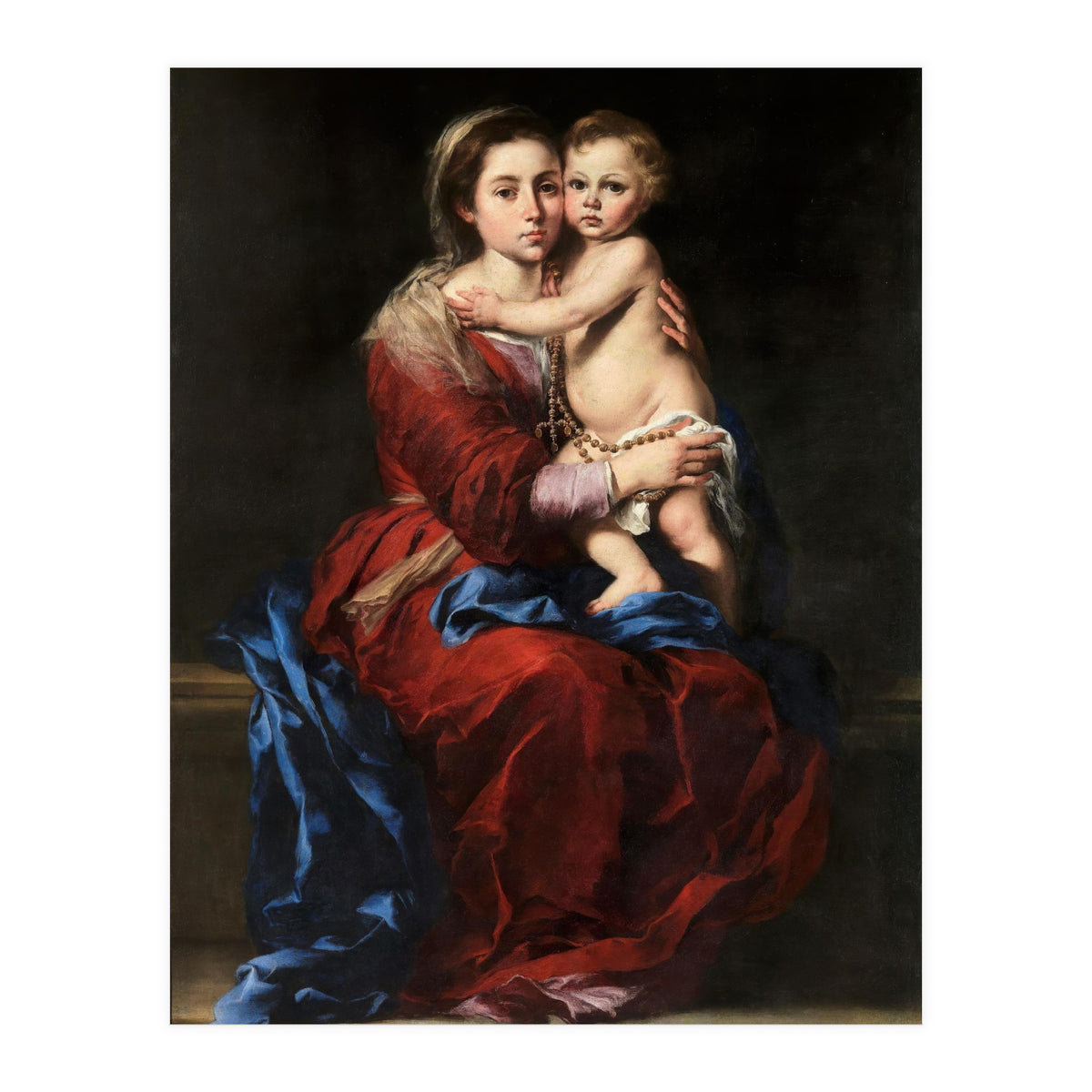 Bartolomé Esteban Murillo / 'Our Lady of the Rosary', 1650-1655, Spanish School, Oil on canvas. (Print Only)