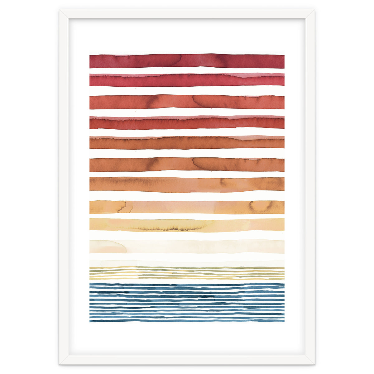 Watercolour Sunset Stripes Orange