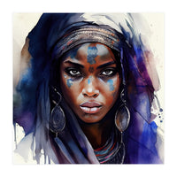 Watercolor Tuareg Woman #4 (Print Only)