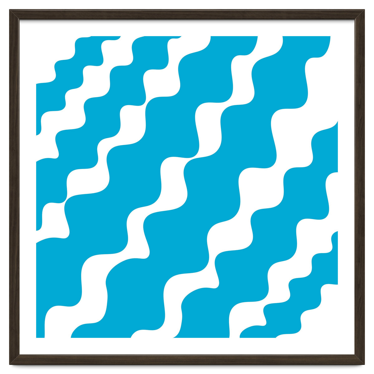 Slanting Blue Wavy Pattern