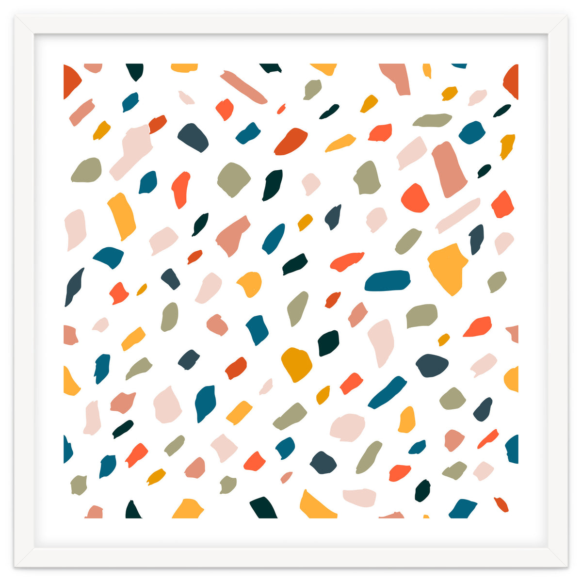 TerrazzoTerrazzo, Abstract Quirky Shapes Bohemian Modern Pattern Confetti Celebration Random Colorful Shapes