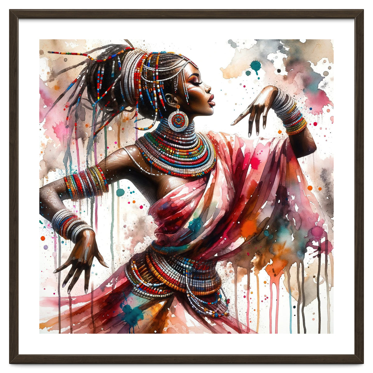 Watercolor African Dancer #1