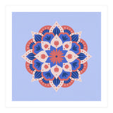 Mandala flower - blue and coral (Print Only) thumbnail