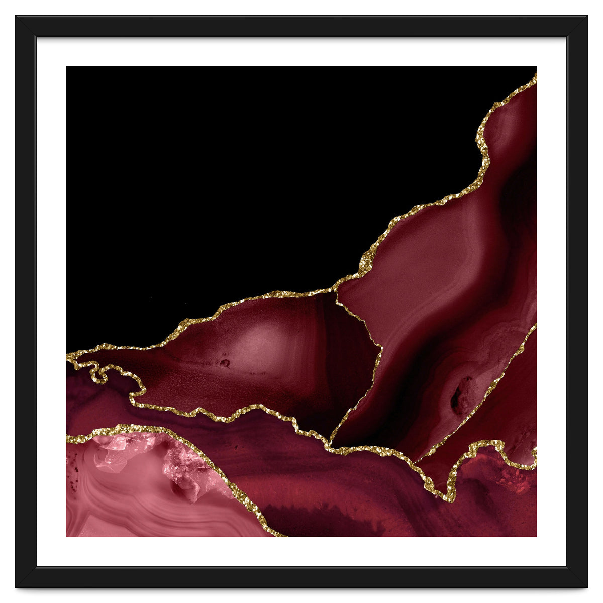 Burgundy & Gold Agate Texture 03