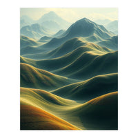 Ethereal Green Mountain Ridges Art (Print Only)