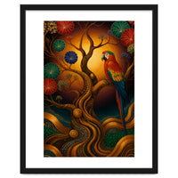 Parrot in Retro Contemporary Aesthetics