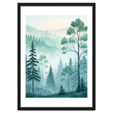 Ethereal Misty Pine Forest Watercolor Art thumbnail