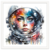 Watercolor Woman Astronaut