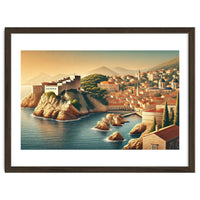 Vintage Croatia, Dubrovnik Coastal Poster