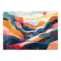 Abstract Mountain Landscape Art (Print Only)