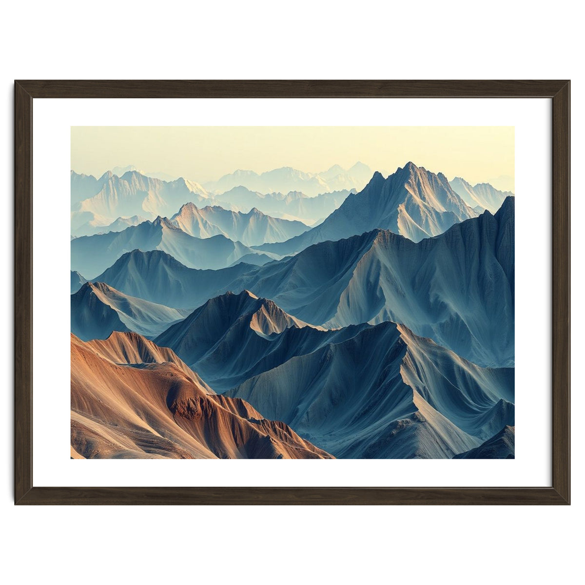 Hyper-Realistic Mountain Range Landscape Art