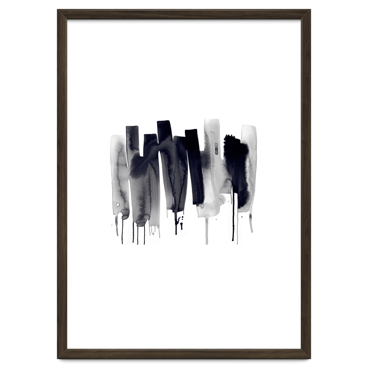 Abstract Watercolor Stripes Minimal Black