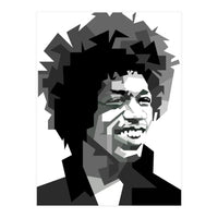 Jimi Hendrix Rock And Blues Music Black White (Print Only)