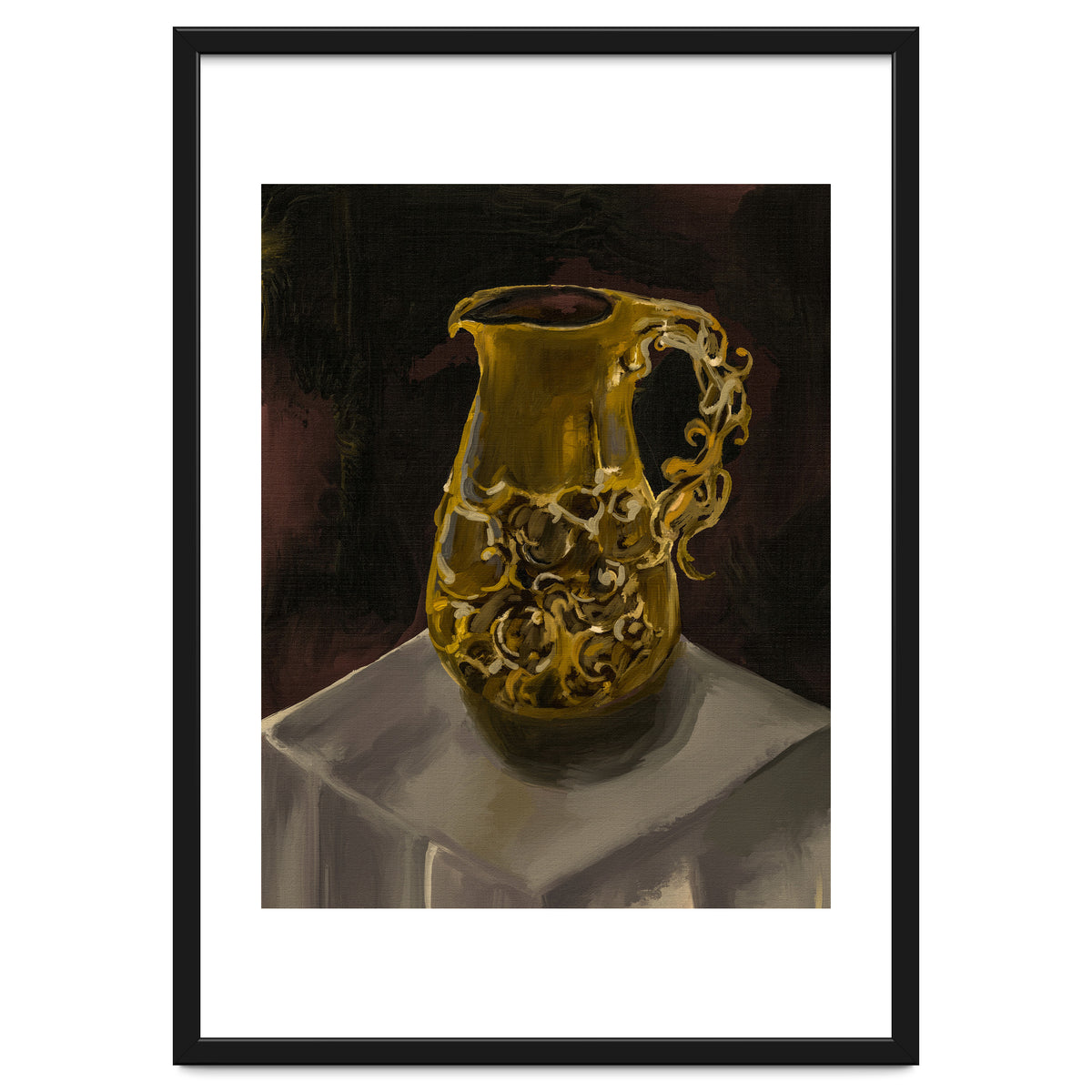 Golden Jug oil painted