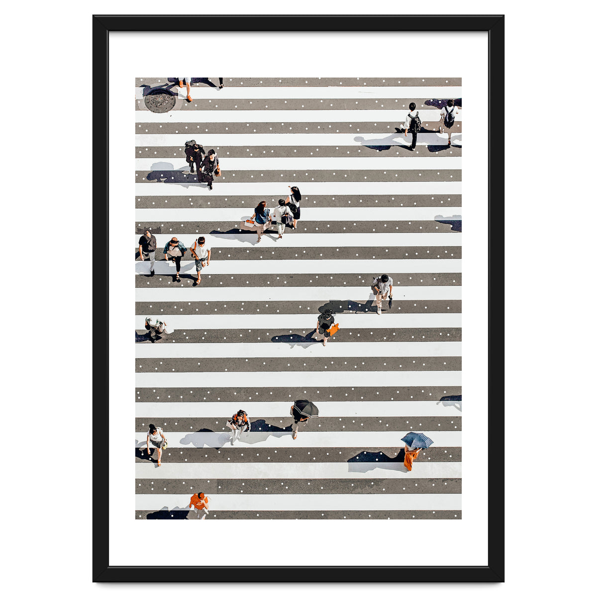Rain Crossing | Polka Dots Zebra Crossing On The Street | Rain Eclectic Modern Graphic Design