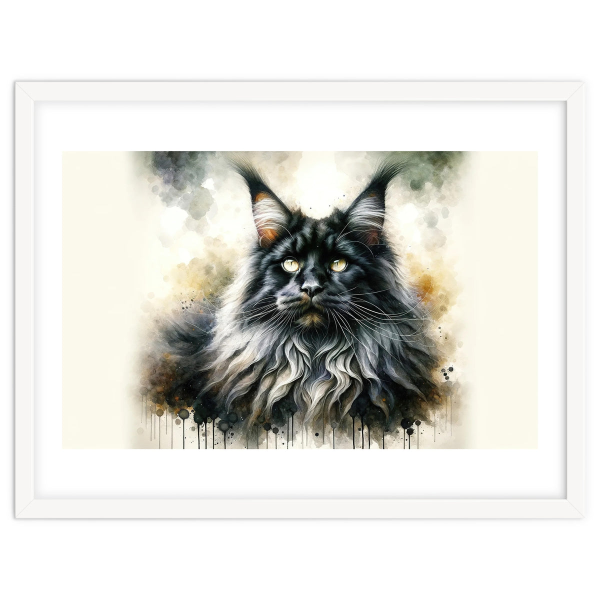 Majestic Long Haired Cat Portrait