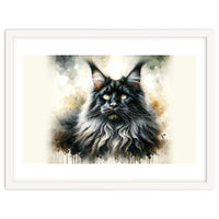 Majestic Long Haired Cat Portrait