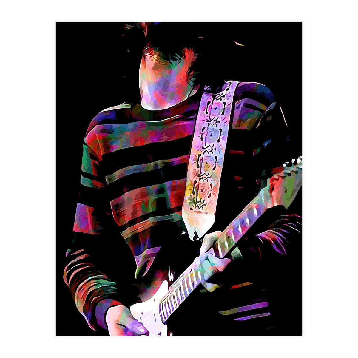 Eric Clapton American Rock and Blues Guitarist in Colorful (Print Only)