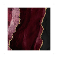 Burgundy & Gold Agate Texture 01 (Print Only)