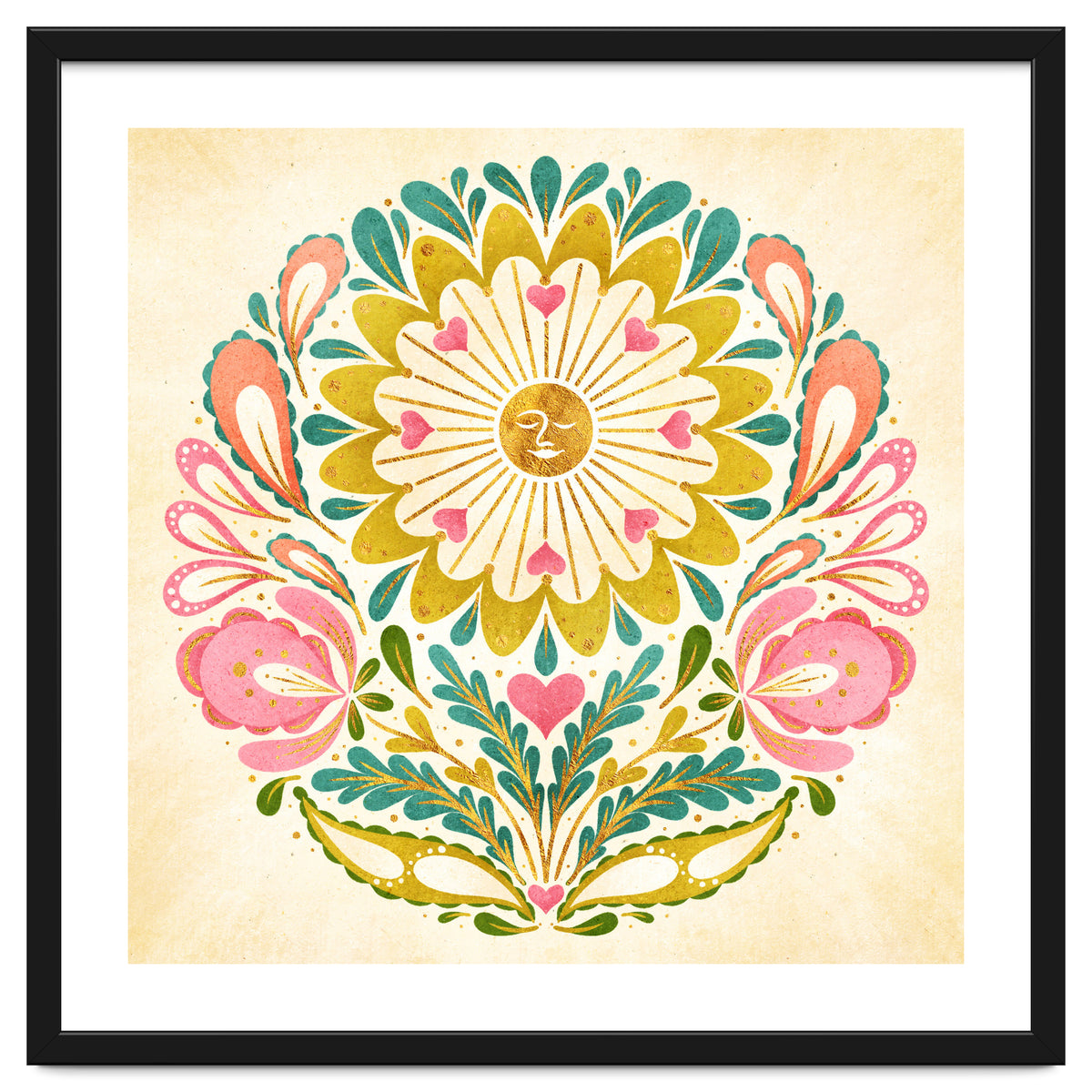 Solar Folk Art Mandala