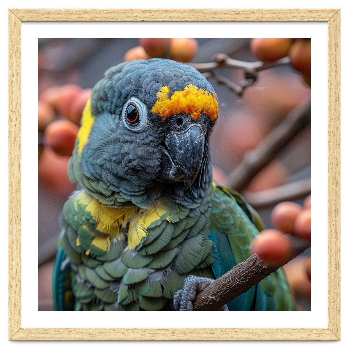 Yellow Headed Amazon Parrot Close Up Portrait