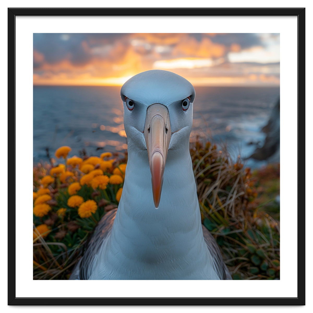 Albatross Bird With Intense Gaze By The Sea