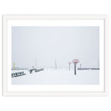 Snow-covered Basketball court and side bench thumbnail