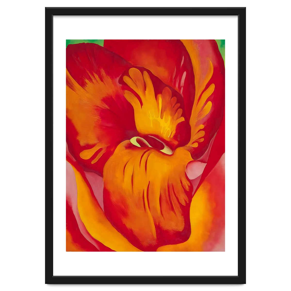 Georgia O’Keeffe – Canna Red and Orange (1926) | Vibrant Modernist Floral Painting in Bold Organic Forms