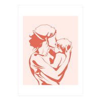 Motherhood, Human Emotion Line Art, Mother Parents Child Baby, Love Care Expression Bohemian Concept (Print Only)