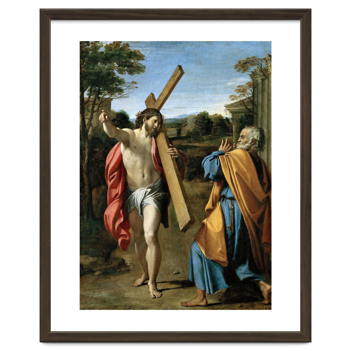 Annibale Carracci / 'Domine, quo vadis?', c. 1602, Oil on panel, 77.4 x 56.3cm. AGOSTINO CARRACCI.