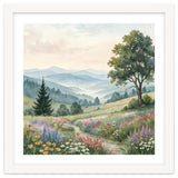 Serene Mountain Meadow Watercolor Landscape thumbnail
