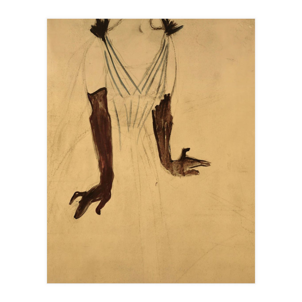 Henri de Toulouse-Lautrec / 'Yvette Guilbert', 1894, 186 x 93 cm. (Print Only)