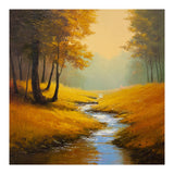 Golden Autumn Forest Path with Winding Creek (Print Only) thumbnail