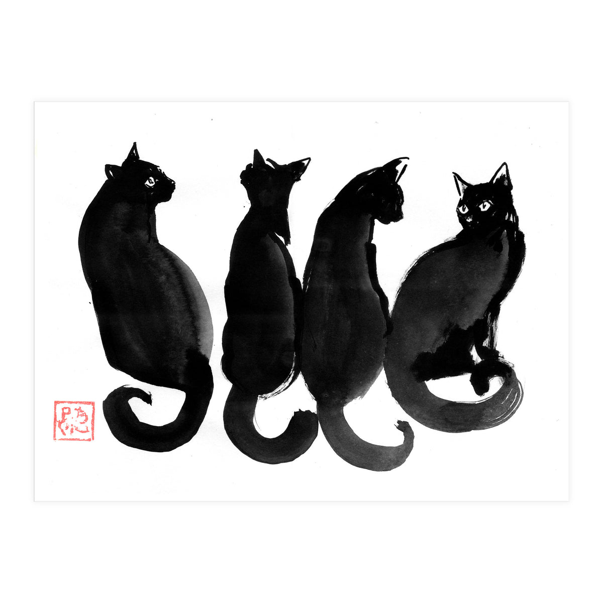 4 Black Cats (Print Only)