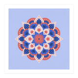 Mandala flower - blue and coral (Print Only) thumbnail