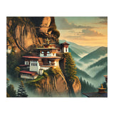 Vintage Bhutan, Mountain Monasteries Poster (Print Only) thumbnail