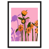 Golden Sunflowers Inside, Botanical Nature Floral Plants Painting, Blush Meadow Blossom Spring, Summer Bohemian Eclectic Positivity thumbnail