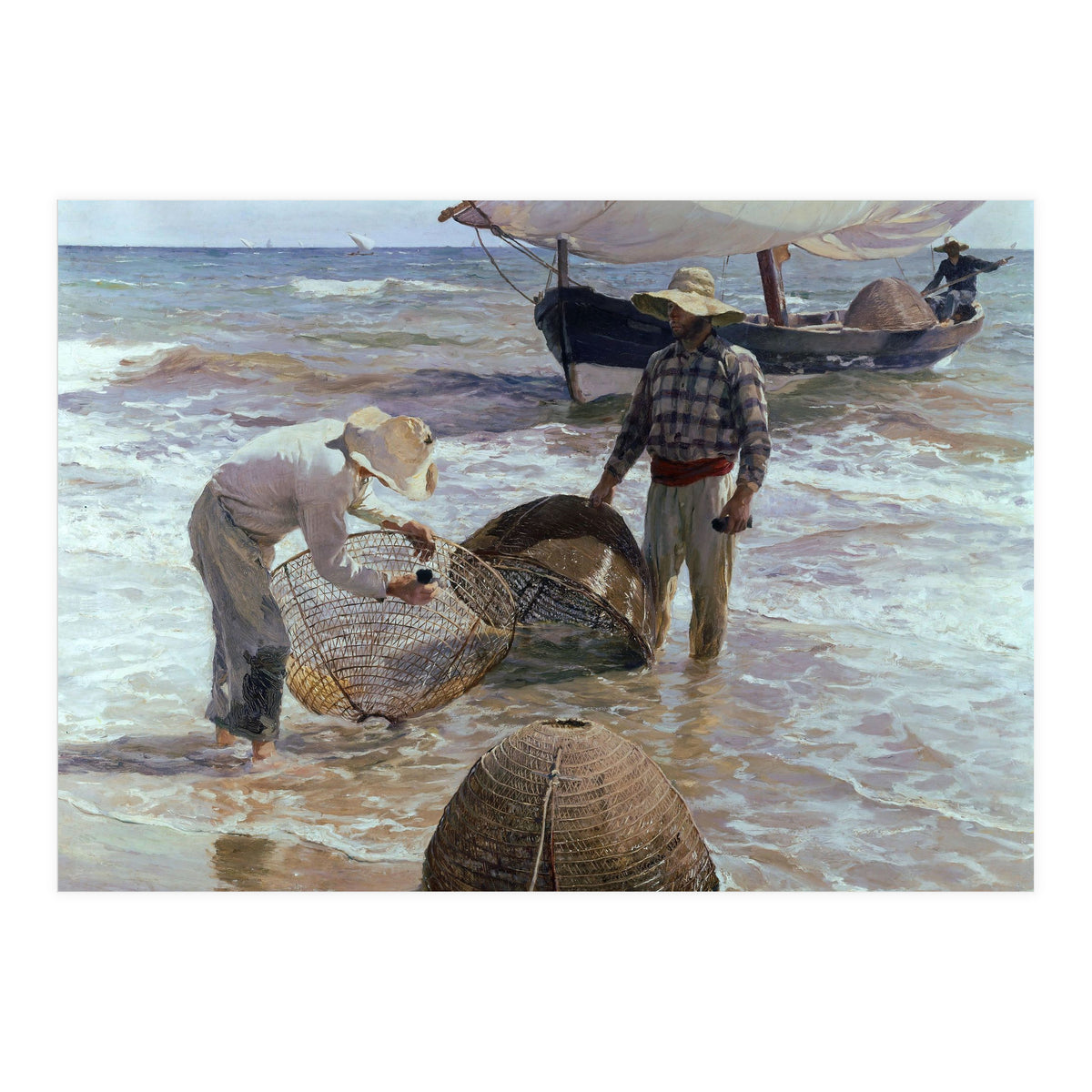'Valencian Fishermen', 1895, Oil on canvas, 65 x 87 cm. (Print Only)