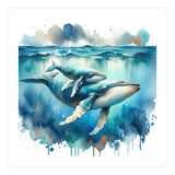Mother And Calf Whales Watercolor (Print Only) thumbnail