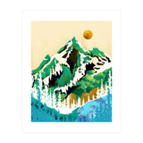 Grass Is Greener Wherever It Is Loved Positivity Nature Landscape Snow, Winter Mountains Painting Forest, Wild Travel Adventure (Print Only) thumbnail