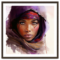 Amethyst Hood Tuareg Woman Portrait