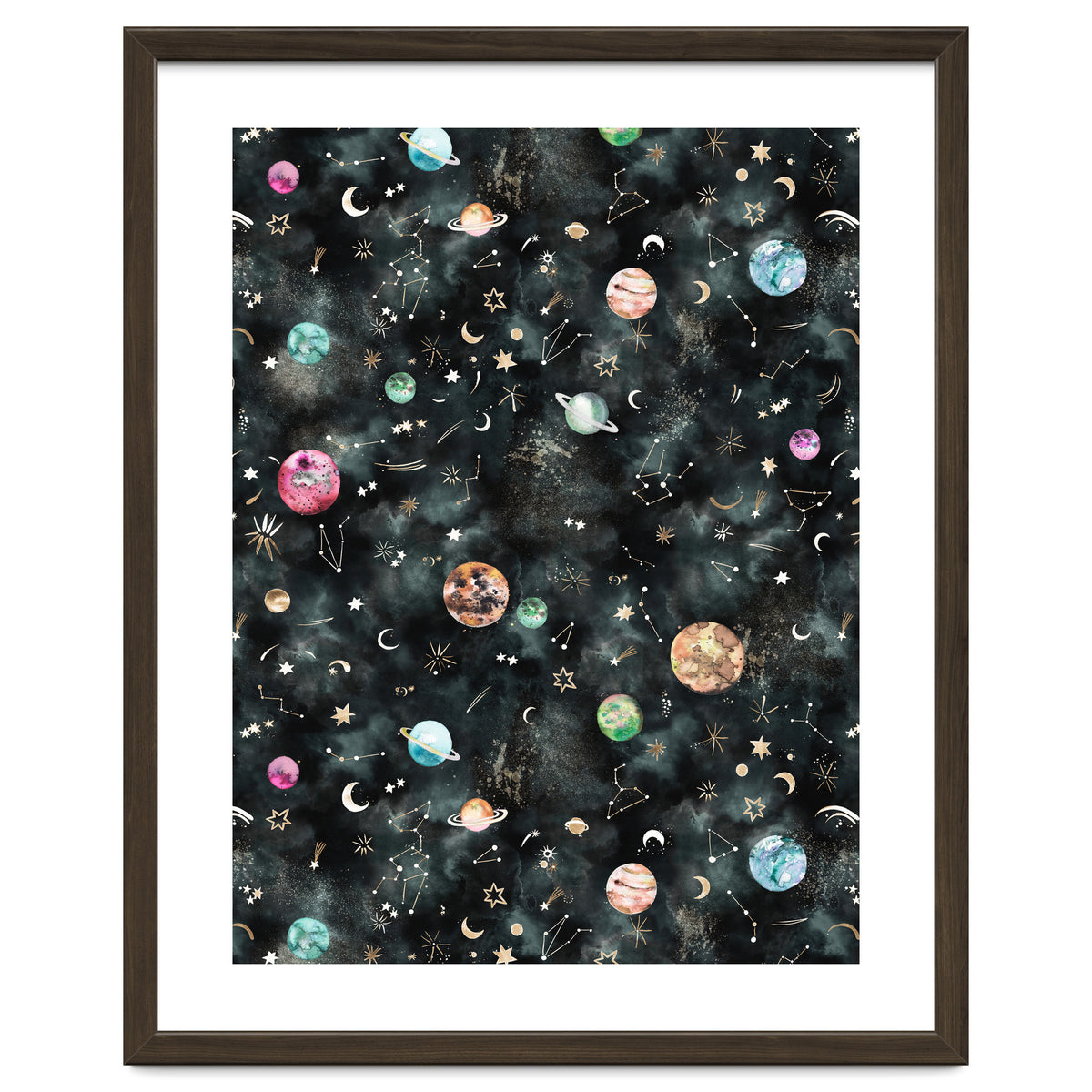 Galaxy Astrology Astronomy Constellations Gold