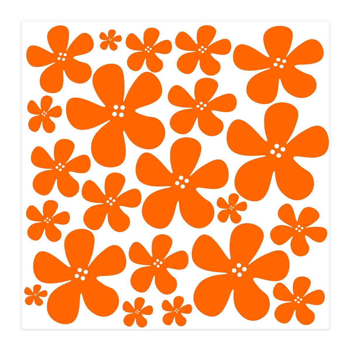 Orange Flowers Pattern (Print Only)