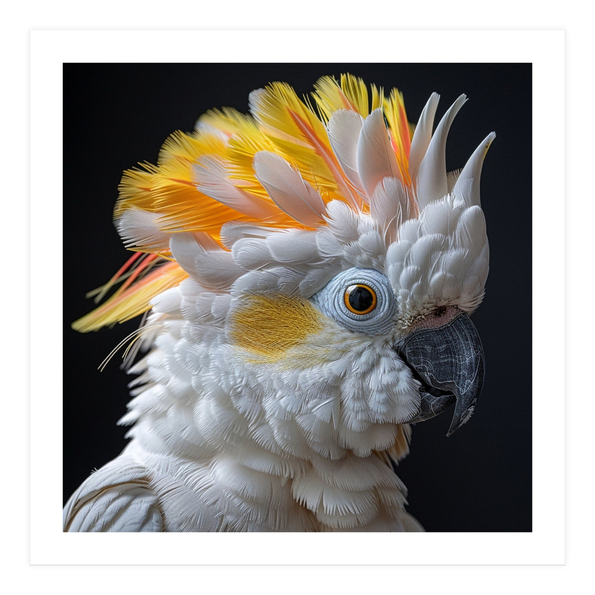 Close Up Of A Cockatoo Parrot With Yellow Crest (Print Only)