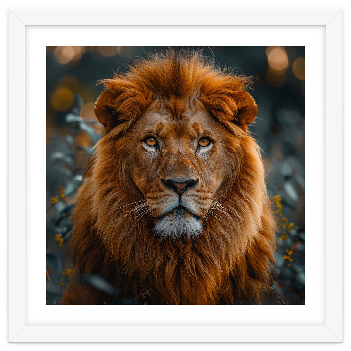 Majestic Lion Portrait Intense Gaze Wildlife