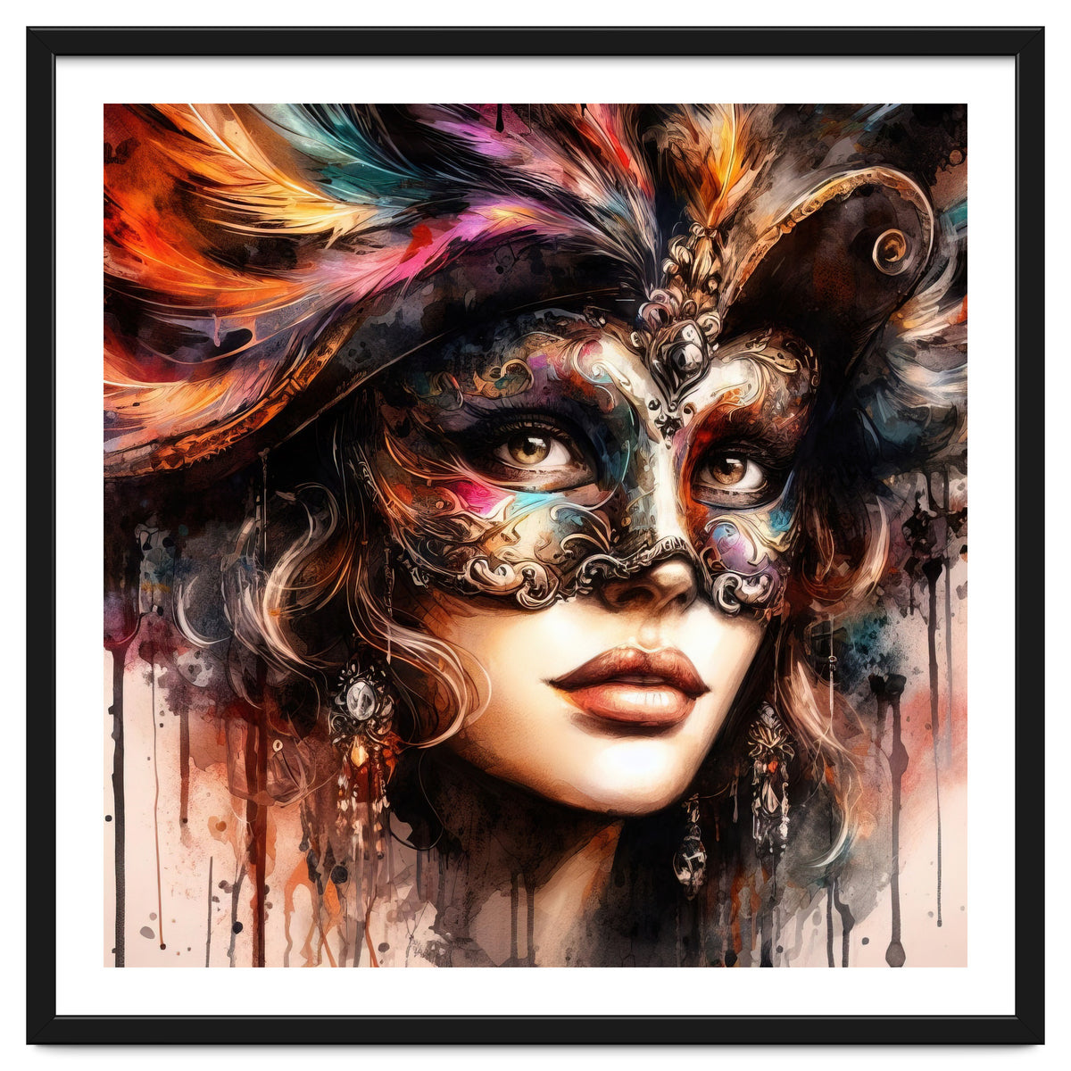 Watercolor Carnival Woman #6