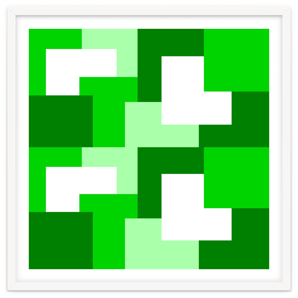 Green Abstract Square Tiles